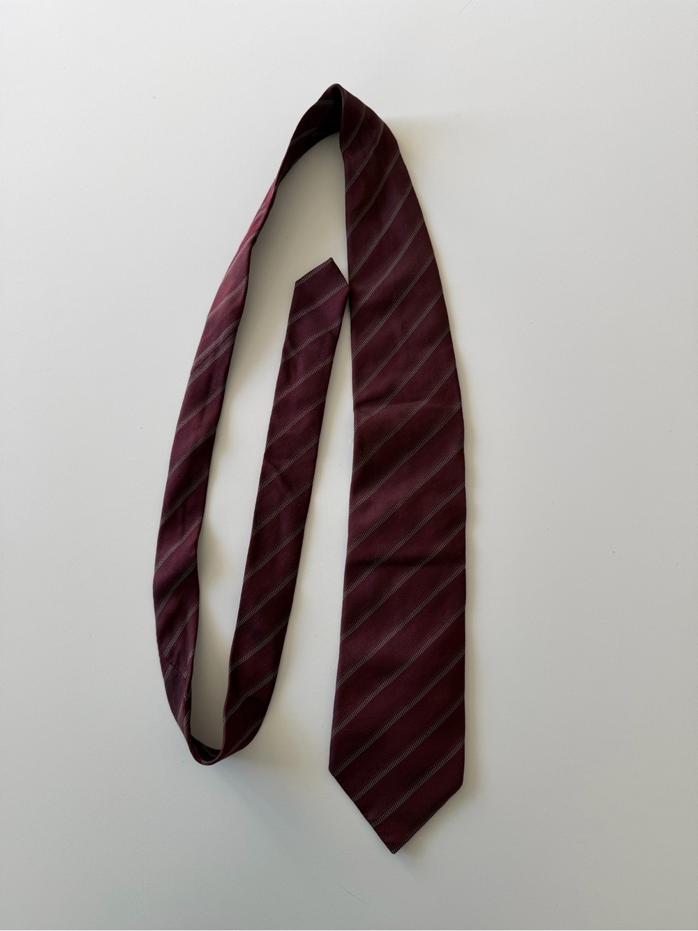 Ermenegildo Zegna Burgundy Striped Designer Tie